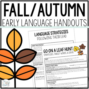Preview of Fall Early Language Handouts - Autumn Caregiver Coaching Handouts