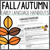 Fall Early Language Handouts - Autumn Caregiver Coaching Handouts
