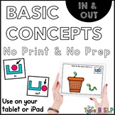 No Print Basic Concepts for Speech Therapy: In/Out+Task Box Cards