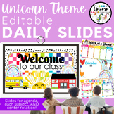 Rainbow Sunshine & Unicorn Daily Classroom Lesson Slides |