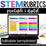 STEM Rubrics Editable Printable Digital Sticky Note Engine