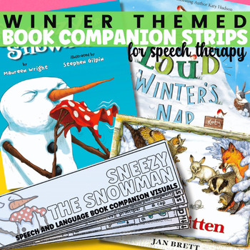 Preview of Winter Speech Therapy Book Companion Strips: WINTER BOOKS BUNDLE