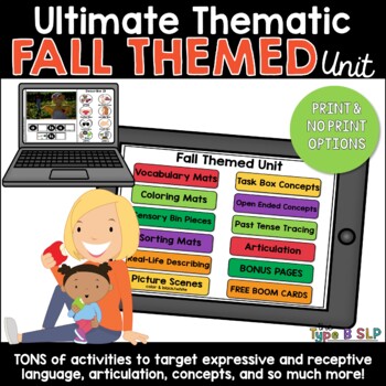 Preview of Ultimate Thematic FALL UNIT for Speech Therapy and Distance Learning