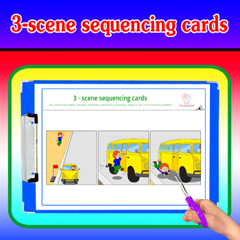 Preview of FLASHCARDS, DANGEROUS SITUATIONS, sequencing, 25 sets x 3 pictures, 3 OF 8