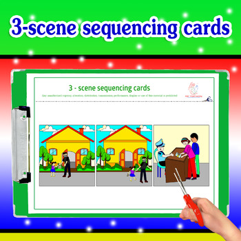 Preview of FLASHCARDS, DANGEROUS SITUATIONS, sequencing, 25 sets x 3 pictures, 5 OF 8