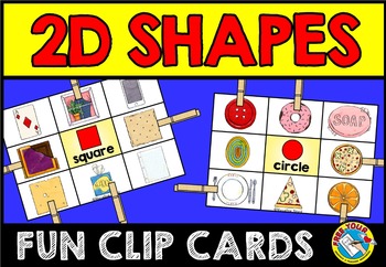 Preview of FLAT 2D SHAPES SORT MATCH TASK ACTIVITY REAL LIFE OBJECT CLIP CARD OR MATS