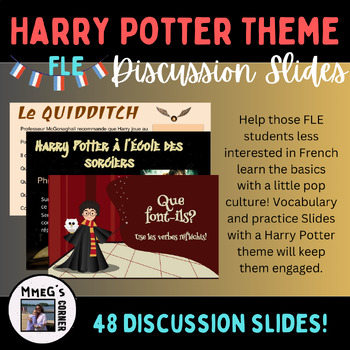 Preview of FLE French Harry Potter Discussion Slides Middle High School