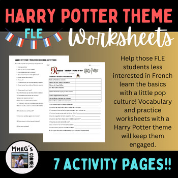 Preview of FLE French Harry Potter Worksheets Middle High School