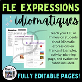 FLE French Immersion Expressions idiomatiques Activité