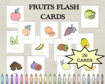 Preview of FRUITS FLASH CARDS • Montessori Printable   • Toddler Flashy