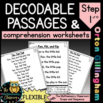 Preview of FLEXIBLE Decodable Passages Science of Reading Fluency and Comprehension: Step 1