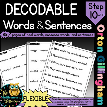 Preview of FLEXIBLE Decodable Word Lists and Sentences (Orton Gillingham Step 10)