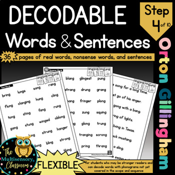 Preview of FLEXIBLE Decodable Word Lists and Sentences (Orton Gillingham Step 4)