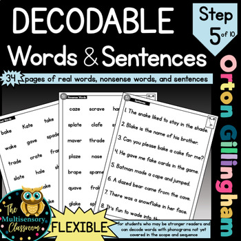 Preview of FLEXIBLE Decodable Word Lists and Sentences (Orton Gillingham Step 5)
