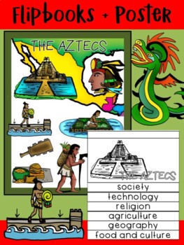 Preview of The Aztec Empire Flipbooks and Poster Set (3+1)