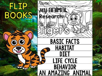 Preview of FLIP BOOK Bundle : Tigers - Zoo Animals : Research, Rainforest, Jungle