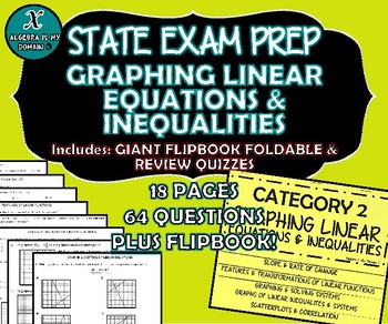 Preview of FLIP BOOK / FOLDABLE / QUIZZES - Linear Equations - STAAR EOC REVIEWS