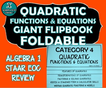 Preview of FLIP BOOK / FOLDABLE - Quadratic Functions - STAAR EOC REVIEW