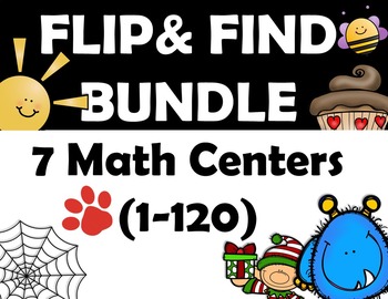 Preview of FLIP & FIND BUNDLE! (7 Centers) Math Center 1-120