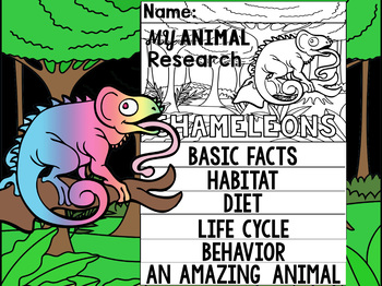 Preview of FLIPBOOK SET : Chameleons - Oceania Animals : Research, Report, Madagascar