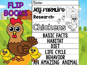 Preview of FLIPBOOK Set : Chickens - Farm Animals: Research, Report, Chicks