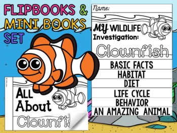 Preview of Flip books and Mini Books Set : Sea and Ocean Animal Research - Clownfish