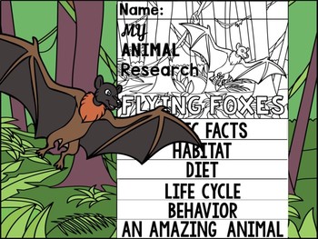 Preview of FLIPBOOK SET : Flying Foxes - Australian Animals : Research, Report, Bats