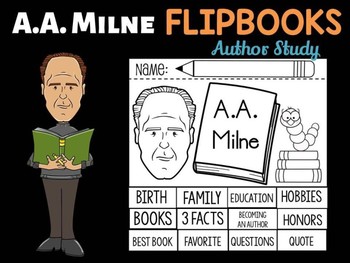 Preview of FLIPBOOKS Set : A.A. Milne - Author Study and Research