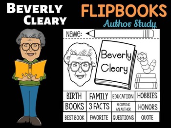 Preview of FLIPBOOKS Set : Beverly Cleary - Author Study and Research