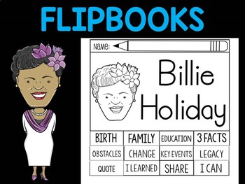 Preview of FLIPBOOKS Bundle : Billie Holiday - Black History