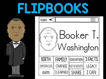 Preview of FLIPBOOKS Bundle : Booker T. Washington  - Black History