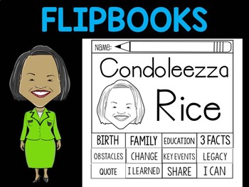 Preview of FLIPBOOKS Bundle : Condoleezza Rice - Black History