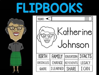Preview of FLIPBOOKS Bundle : Katherine Johnson - Black History