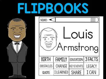 Preview of FLIPBOOKS Bundle : Louis Armstrong - Black History