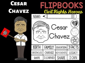 Preview of FLIPBOOKS Bundle : Cesar Chavez - Civil Rights Heroes