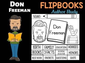 Preview of FLIPBOOKS Set : Don Freeman - Author Study and Research