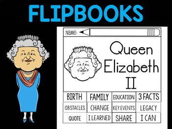 Preview of FLIPBOOKS Bundle : Flip book - Queen Elizabeth II