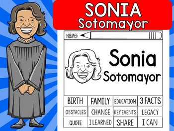 Preview of FLIPBOOKS SET : Sonia Sotomayor - Latino and Hispanic Heritage