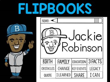 Preview of FLIPBOOKS Bundle : Jackie Robinson Flip book, Black History