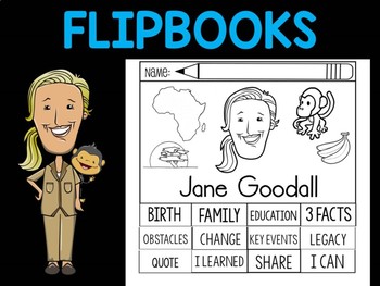 Preview of FLIPBOOKS Bundle : Jane Goodall - flip book
