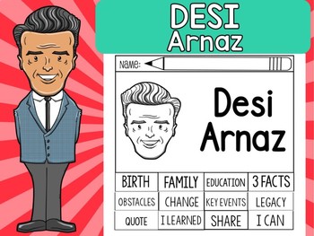 Preview of FLIPBOOKS SET : Desi Arnaz - Latino & Hispanic Heritage