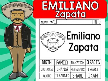 Preview of FLIPBOOKS SET : Emiliano Zapata - Latino & Hispanic Heritage