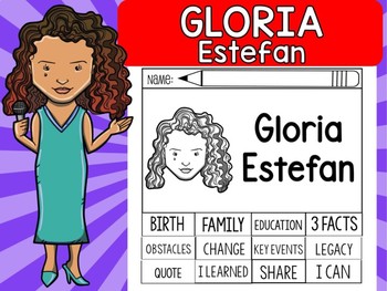 Preview of FLIPBOOKS SET : Gloria Estefan - Latino & Hispanic Heritage