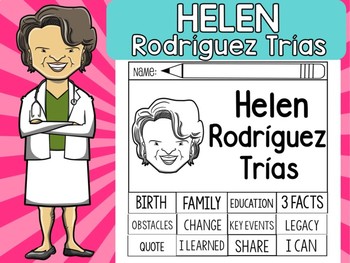 Preview of FLIPBOOKS SET : Helen Rodriguez Trias  - Latino & Hispanic Heritage