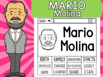 Preview of FLIPBOOKS SET : Mario Molina - Latino & Hispanic Heritage