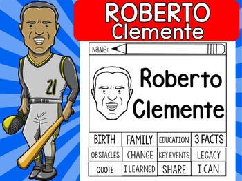 Preview of FLIPBOOKS SET : Roberto Clemente - Latino & Hispanic Heritage