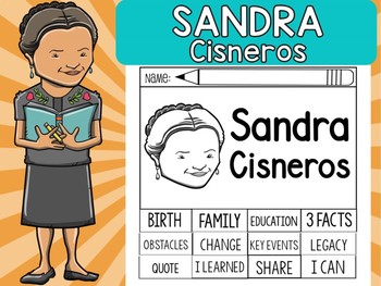 Preview of FLIPBOOKS SET : Sandra Cisneros - Latino & Hispanic Heritage