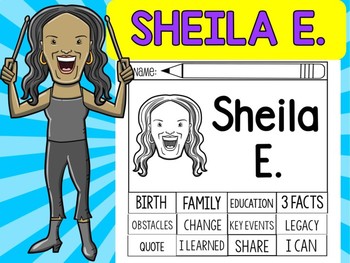 Preview of FLIPBOOKS SET : Sheila E. - Latino & Hispanic Heritage