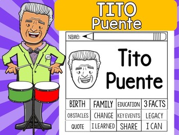 Preview of FLIPBOOKS SET : TIto Puente - Latino & Hispanic Heritage