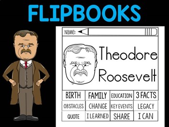 Preview of FLIPBOOKS Bundle : Theodore Teddy Roosevelt - Flip book, US President